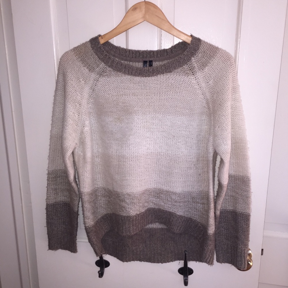 Striped cream winter sweater